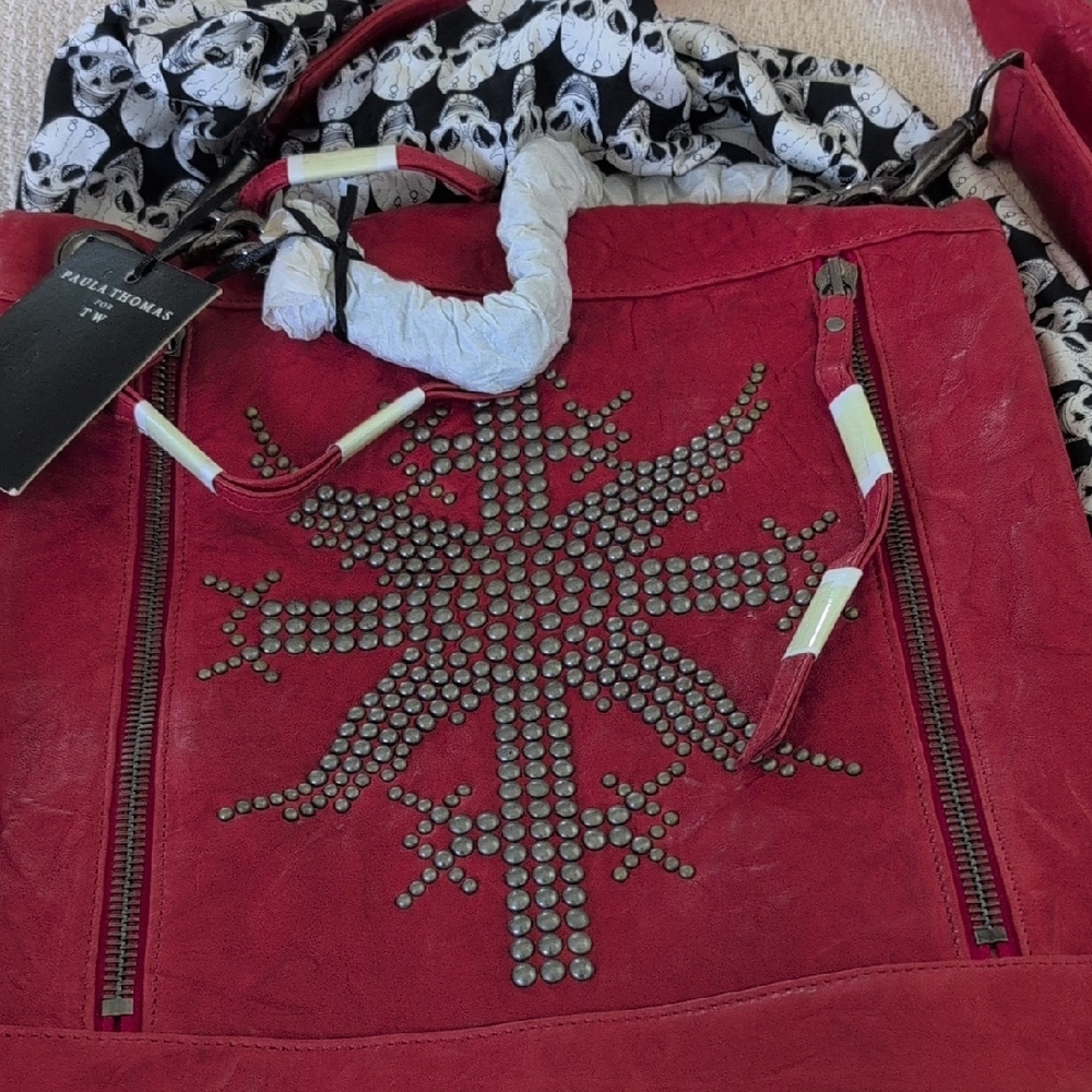 Red Studded Women's Bag